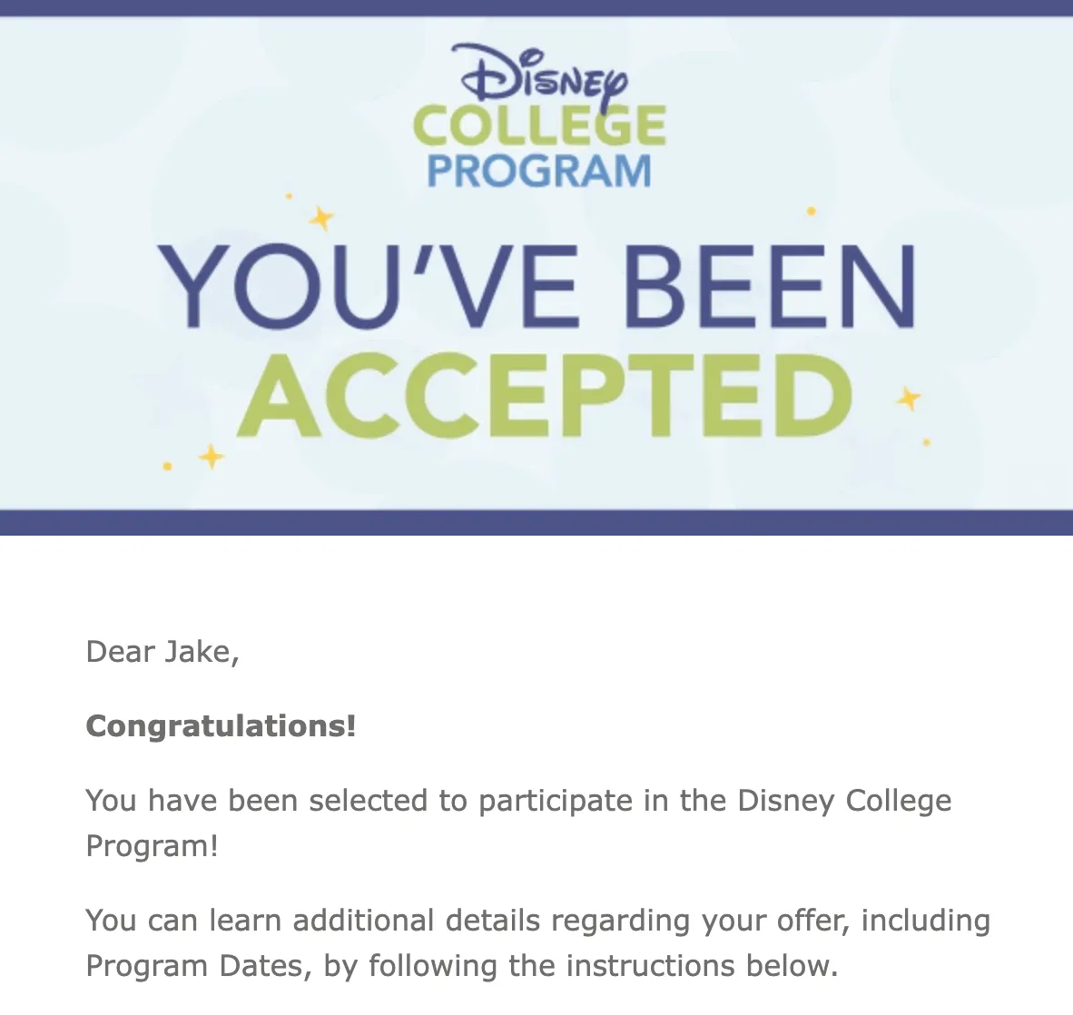 Disney College Program Acceptance Rate